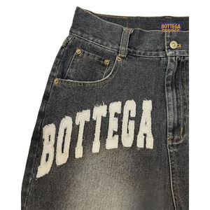 Customized Logo Embroidered <b>Patch</b> <b>Men</b> Jorts Streetwear Raw Hem Y2k Baggy Jeans <b>Shorts</b> Hight Quality <b>Men</b> Denim <b>Shorts</b> - Product Image 5