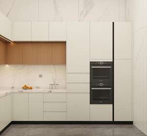 Armoires de cuisine modernes simples personnalisées de style moderne, norme E1, panneaux de particules, finition mélamine et finition laquée - Product Image 3