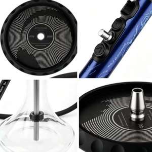 Kit de Hookah Moderno de Vidrio, Juego de Pipa de Tabaco de Aluminio con Base, Boquilla y Manguera para Salón, Bar y Uso Doméstico - Product Image 5