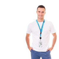 Porte-clés en polyester, cordon rond en nylon personnalisé avec logo, porte-badge personnalisé