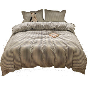 A Class Pure Cotton Striped Four Piece <b>Bedding</b> <b>Set</b> Breathable Home Use - Product Image 5