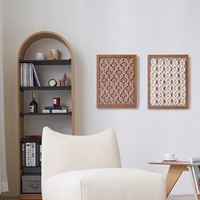 Tapisserie murale en macramé en coton tissé à la main, décor mural bohème nordique, cadre photo pour la décoration de salon et de la maison