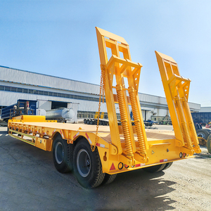 Semirremolque de Plataforma Baja de 2 Ejes Desmontable de 12m de <span class=keywords><strong>Segunda</strong></span> <span class=keywords><strong>Mano</strong></span> Barato para Transporte de Excavadoras, <span class=keywords><strong>Remolque</strong></span> de Plataforma Baja de Servicio Pesado - Product Image 1