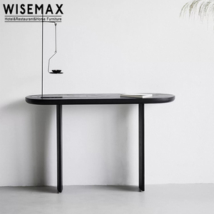 Meubles WISEMAX Meubles de salon modernes Table <span class=keywords><strong>console</strong></span> rétro en bois de frêne massif <span class=keywords><strong>Console</strong></span> <span class=keywords><strong>murale</strong></span> minimaliste noire pour l'<span class=keywords><strong>entrée</strong></span> - Product Image 4