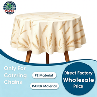 Nappe ronde jetable en PE, imperméable et anti-taches, motif blé, pour Thanksgiving et la Fête des Récoltes