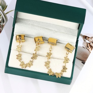Trendy Italian Module <b>Bracelet</b> Gold Stainless Steel Hook New Double Hanging Pendant Design Elastic Strap Chain DIY New Gold - Product Image 4