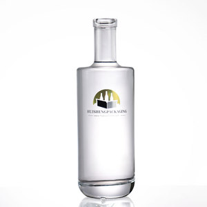 Botol kaca Flint bening 700ml bulat untuk Gin Rum Vodka semangat - Product Image 1