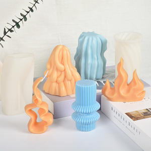 Molde de silicona cilíndrico con rayas para velas, piedras aromáticas DIY, adornos de yeso, abrasivos, modelo LZ-444, bolsa OPP, flexipan original - Product Image 1