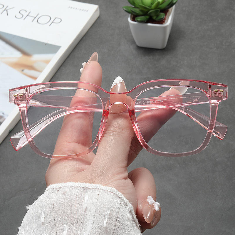 Montura Gafas Lentes Transparentes Rosados Gafas De Sol