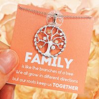 RFJEWEL 2026 Nouveau Collier Pendentif Arbre Généalogique en Laiton Pur, Bijou Tendance pour Femme