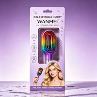 Peigne à cheveux anti-statique 2-en-1 en paille de blé biodégradable Wanmei, brosse à cheveux et vaporisateur, pour des cheveux lisses et soignés