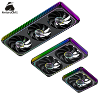 Ventilateur de boîtier d'ordinateur AntarcChill 360 mm à triple ventilateur, avec halo central et miroir latéral, haute vitesse, haut débit d'air, faible bruit, contrôle PWM