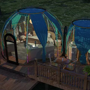 Full House Restaurant Pc Home Transparent Glamping Geodesic Dome Aluminum Geodesic Tent Kit Bubble House