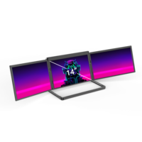 Monitor Externo Plegable de Pantalla Triple TriCreate OEM para Portátil de 14 Pulgadas, Pantalla LCD 1080P Full HDR, Interfaz USB IPS