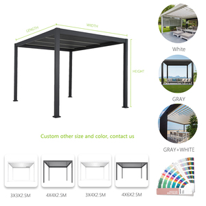 Hiện đại tự làm nhôm pergola với cơ giới louver hệ thống ưa thích có thể thu vào mái bioclimatic gazebo Pavilion - Product Image 4