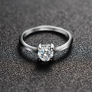 Anillo de Boda Minimalista con Circonita, 6mm, Color Acero, Joyería de Compromiso para Mujer, Forma Geométrica CG1418 - Product Image 4