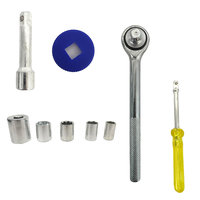 Kit de douilles à cliquet 40 pièces, entraînement 1/4 et 3/8, coffret plastique portable, jeu de clés, outil de réparation automobile, outils à main en gros