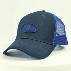 Mens קלאסי כהה וכחול רויאל רקמת Applique לוגו עם רשת נהג משאית כובע - Product Image 1