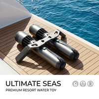 Scooter sous-marin à double moteur prêt à être expédié, propulseur double, gris métallisé, véhicule de propulsion pour yacht, plongée sous-marine, snorkeling