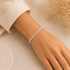 <span class=keywords><strong>Bracelet</strong></span> Tennis en Or 18 carats avec Pierres <span class=keywords><strong>Swarovski</strong></span>, Bijoux Perlés de Luxe pour Femme, Mariage et Fêtes - Product Image 2