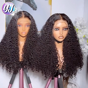 未加工的缅甸处女发，高清蕾丝全前额假发，无胶，角质层对齐，100%真人发，深波浪假发，适合女性 - Product Image 3