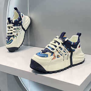 Zapatos deportivos casuales para hombre, con suela gruesa, con cordones, cómodos y versátiles, de corte bajo, ligeros, modernos, para caminar. - Product Image 5