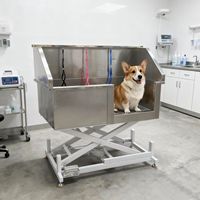 Excellente qualité chien chat soins toilettage douche station de lavage en acier inoxydable chien toilettage baignoire