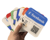 Placas NFC de Facebook con Código QR Dinámico Personalizable, Logotipo en Acrílico PVC, Soporte NFC, Placa NFC para Reseñas de Google