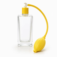 Nouvelle Bouteille de Parfum en Verre Vintage de Luxe 100ml Vide avec Pulvérisateur à Pompe en Silicone et Airbag PVC, Diffuseur Décoratif pour la Maison