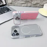 Coque de protection d'objectif d'appareil photo pour iPhone 17 Pro Max 17 Pro 16 15 14 13 12 avec support magnétique antichoc