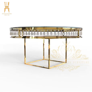 Tavolo di nozze rotondo in cristallo per banchetti Hotel di lusso all'ingrosso - Product Image 3