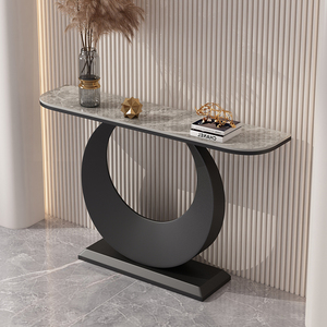 Table <span class=keywords><strong>console</strong></span> en métal pour hall d'entrée, style moderne et luxueux, salon, appartement, avec plateau en marbre, base sur pied, meubles de maison durables - Product Image 1