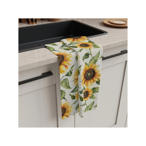 Rapid Dry 100% Cotton Embroidered 18x28 Leaves Handmade Soft Recyclable Quick Dry Budget Friendly Machine Washable Dish Towels - Product Image 4
