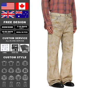 Pantalones Vaqueros Anchos de Mezclilla Desgastada Estilo Vintage para Hombre KingSen, Jeans Holgados de Estilo Retro Urbano, Jeans Y2K - Product Image 2