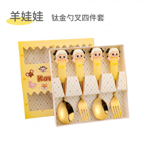 ช้อนสแตนเลส ช้อนรูปสัตว์การ์ตูน ส้อมรูปสัตว์ ช้อนเด็ก ชุดช้อนส้อม ช้อนขนมหวาน ชุดกล่องของขวัญ - Product Image 4