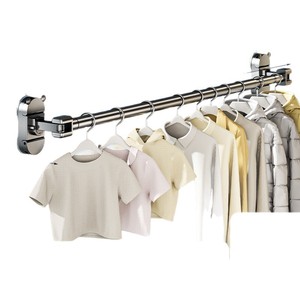 Space Aluminum Suction Cup Telescopic Clothes Drying Rack Wall Mounted Single Bar Heavy Duty Folding Curtain Rod - Product Image 4
