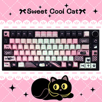 Multi Tipe PBT GMK Midnight/Tribal/Ninja/Terra 129 Keys Layout Dye-Sub Cherry Profile Keycaps untuk Keyboard Mekanik Mx Switch