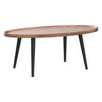Ensemble de tables basses ovales en bois rustique, tables d'appoint gigognes pour salon, bureau, café