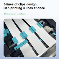 Printer Label Cuci Cetak Dua Baris 10-120mm Printer Transfer Termal Pita Satin dengan Pemotong Otomatis