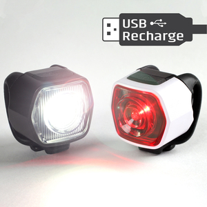 ชุดไฟจักรยาน LED 110ลูเมนชาร์จได้ USB ด้านหน้าและด้านหลังสว่างมากใหม่ - Product Image 3