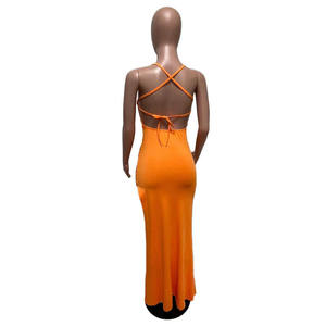 Ropa personalizada Mujeres Bodycon vestido largo Señoras Elegante Sexy Fiesta Sin mangas Noche Maxi Vestido Mujeres Moda Vestidos Casuales - Product Image 6