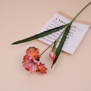 Fleur artificielle iris à longue tige, matière décorative douce pour vitrine, extérieur, hall, jardin, arrangement floral - Product Image 1