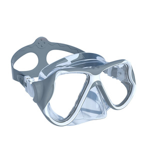 Masque de plongée à double lentille, verre trempé de 4,0 mm, silicone liquide, plongée en apnée pour adultes, anti-buée, protection UV - Product Image 1