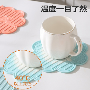 Heat Insulating Mat Color Changing Anti Slip Pot Cup Pad Kitchen Table Placemat Blue Pink - Product Image 3