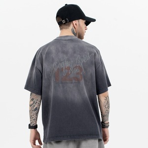 เสื้อยืดวินเทจลายกราฟิกพิมพ์ DTG ทรงโอเวอร์ไซส์ ผ้าฝ้าย สำหรับผู้ชาย สไตล์สตรีทแวร์ รับสกรีนโลโก้ - Product Image 5