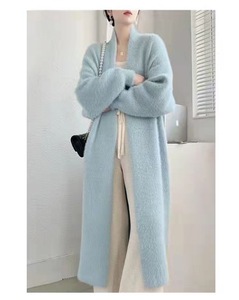 Kardigan Maxi Duster Gaya Santai 2026, Jaket Wanita Polos Tanpa Kancing, Pakaian Luar Kasual Musim Gugur Musim Dingin, Kardigan Panjang Berbulu, <span class=keywords><strong>Sweater</strong></span> - Product Image 3
