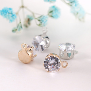 Colgante de circonita sintética solitaria con engaste de garra de 8 mm, accesorios para hacer joyas DIY, uso diario unisex, origen Yiwu - Product Image 2
