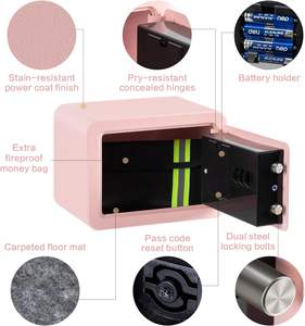 Mini-coffre-fort numérique ignifuge pour clés, argent et objets électroniques, avec serrure à minuterie, pour bureau et domicile, idéal pour enfants - Product Image 4