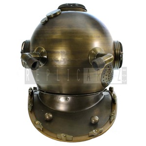หมวกดำน้ำโบราณของกองทัพเรือสหรัฐฯ รุ่น Mark V สำหรับดำน้ำลึก ของตกแต่งทางทะเล และของสะสม - Product Image 3