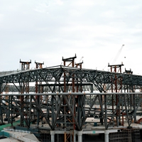 Halle de sport en structure acier préfabriquée HJ, gymnase de basketball, stade de football, lieu de sport extérieur personnalisable